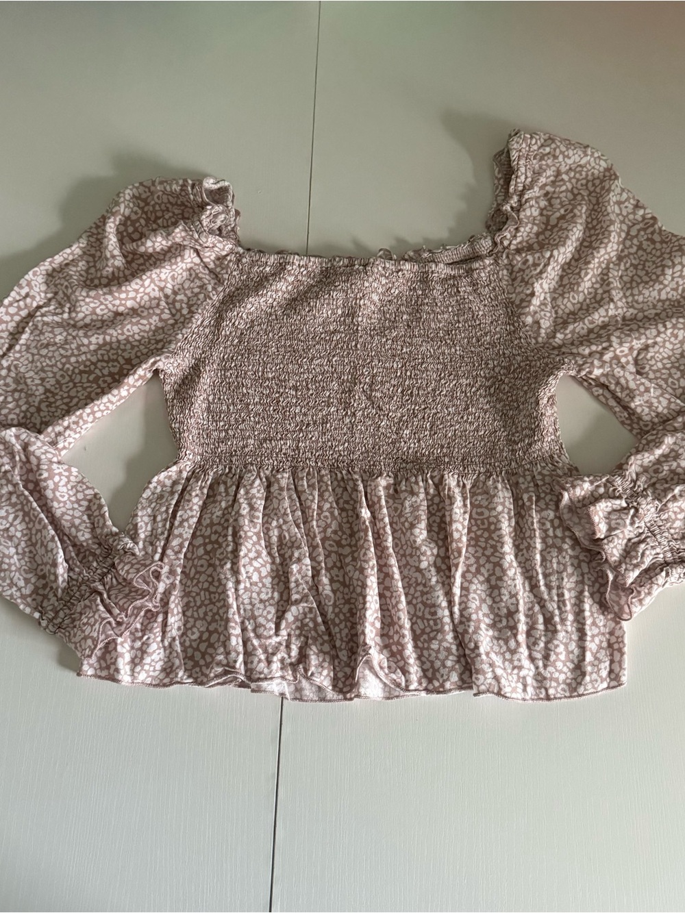 URBAN Romantics Dusty Rose Smocked Peplum Blouse